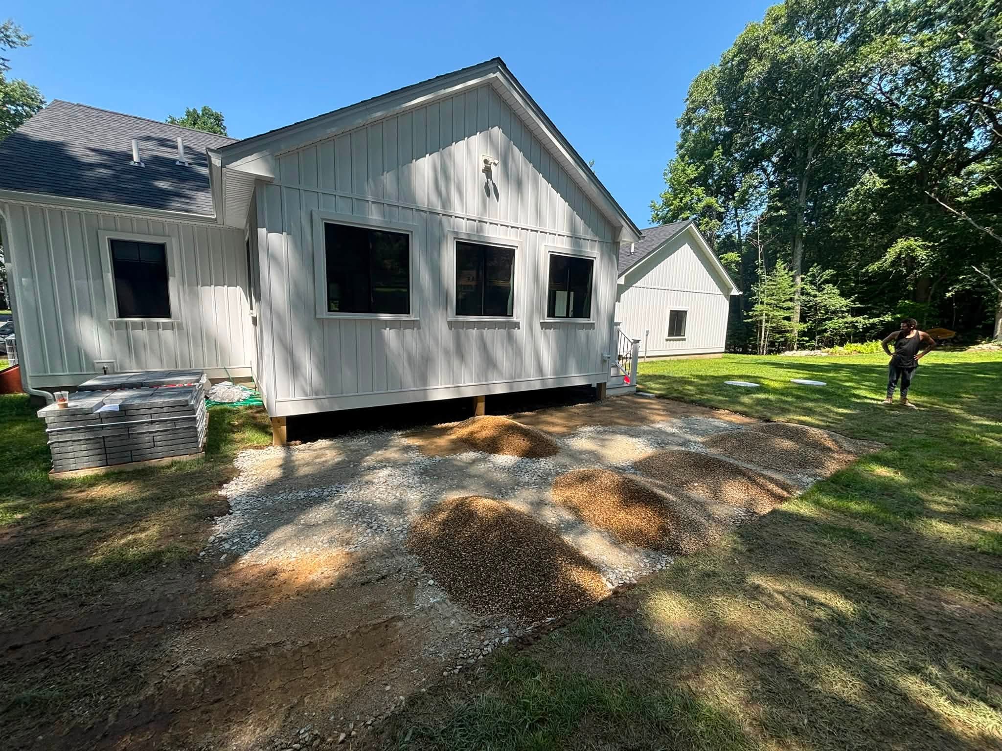 Walkway installation in progress — Charlton, MA